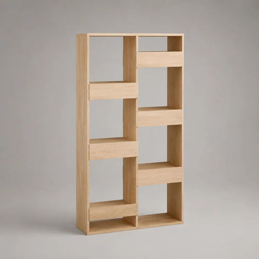 Libreria da terra in legno effetto rovere naturale con 8 vani, 80 × 30 × 180 cm